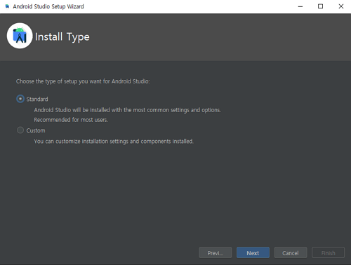 Android Studio Setup Wizard - Install Type